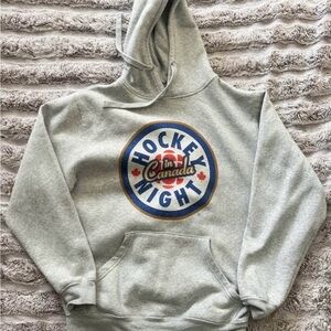Gray Hockey Night Hoodie